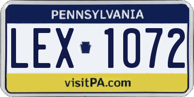 PA license plate LEX1072