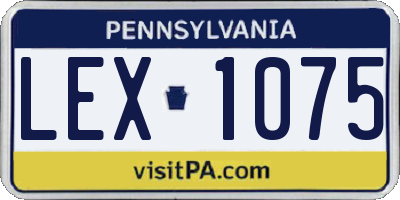 PA license plate LEX1075