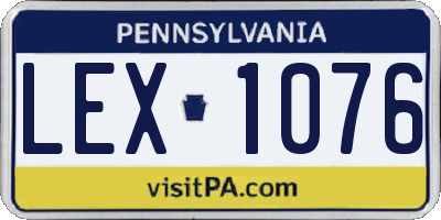 PA license plate LEX1076