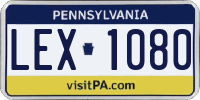 PA license plate LEX1080
