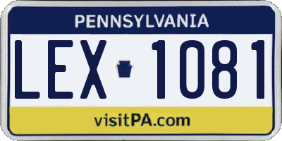 PA license plate LEX1081