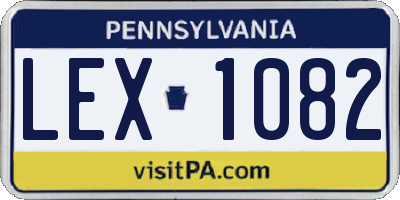 PA license plate LEX1082