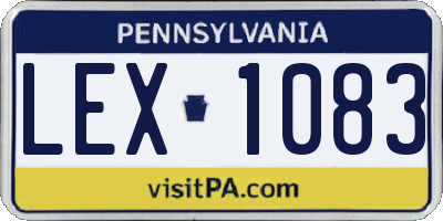 PA license plate LEX1083