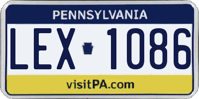 PA license plate LEX1086