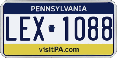 PA license plate LEX1088