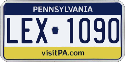 PA license plate LEX1090