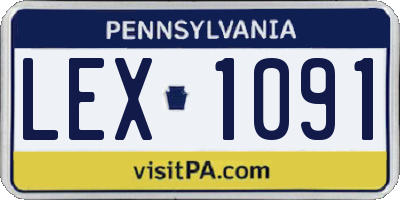 PA license plate LEX1091