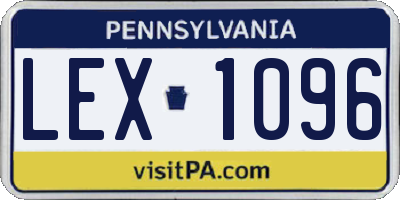 PA license plate LEX1096
