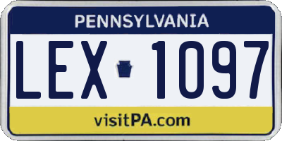 PA license plate LEX1097