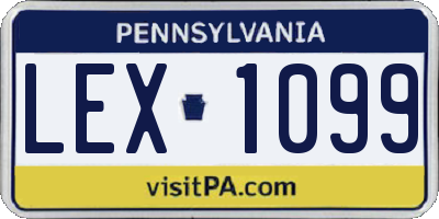 PA license plate LEX1099
