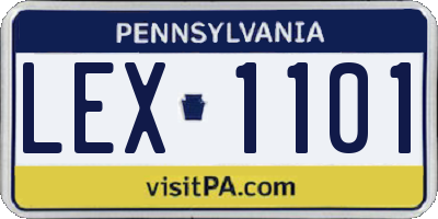 PA license plate LEX1101