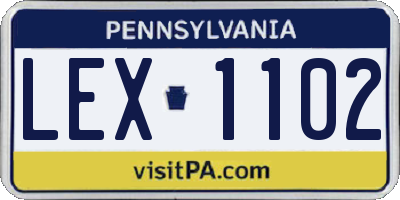 PA license plate LEX1102
