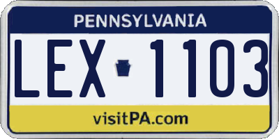 PA license plate LEX1103
