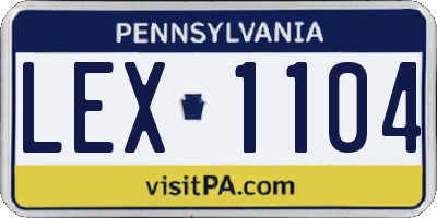 PA license plate LEX1104