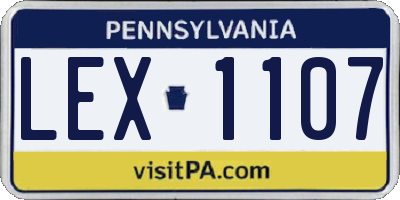 PA license plate LEX1107