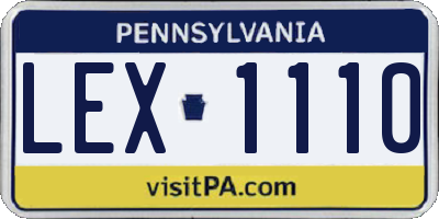 PA license plate LEX1110