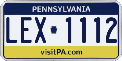 PA license plate LEX1112