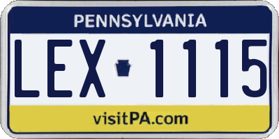 PA license plate LEX1115