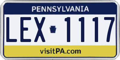 PA license plate LEX1117