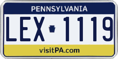 PA license plate LEX1119