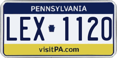 PA license plate LEX1120