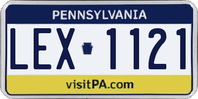 PA license plate LEX1121