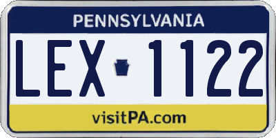 PA license plate LEX1122
