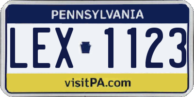 PA license plate LEX1123