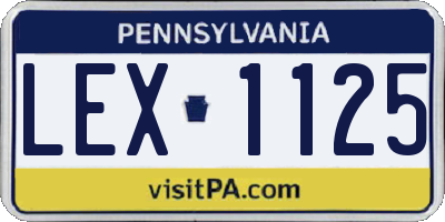 PA license plate LEX1125