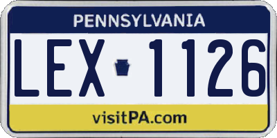 PA license plate LEX1126