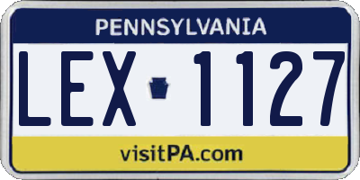 PA license plate LEX1127