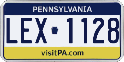 PA license plate LEX1128