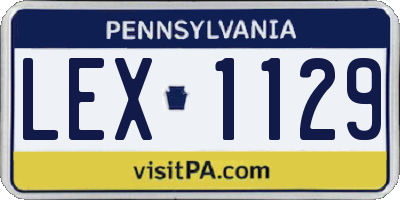 PA license plate LEX1129