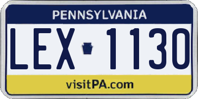 PA license plate LEX1130