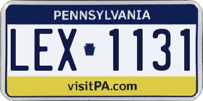 PA license plate LEX1131