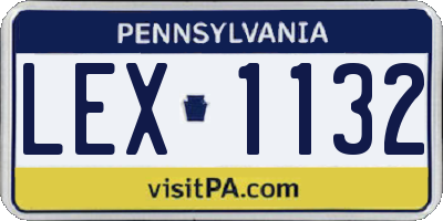 PA license plate LEX1132