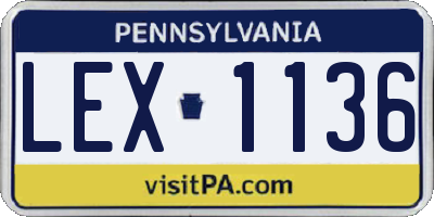 PA license plate LEX1136