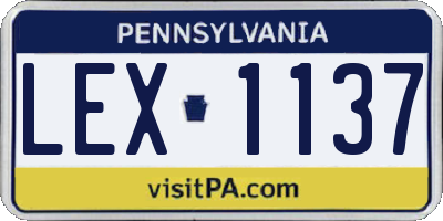 PA license plate LEX1137