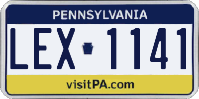 PA license plate LEX1141