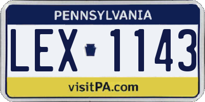 PA license plate LEX1143