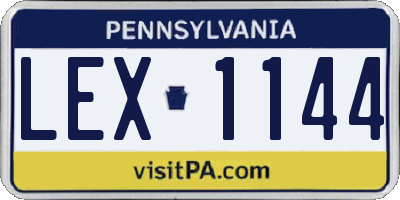 PA license plate LEX1144
