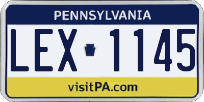 PA license plate LEX1145