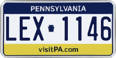 PA license plate LEX1146