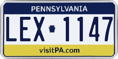 PA license plate LEX1147