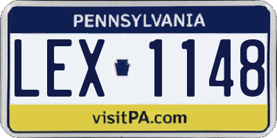 PA license plate LEX1148
