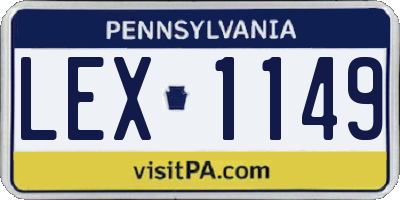 PA license plate LEX1149