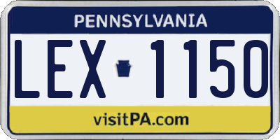 PA license plate LEX1150