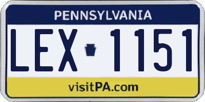 PA license plate LEX1151
