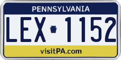 PA license plate LEX1152
