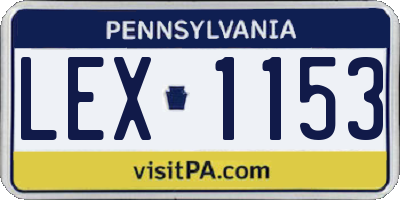 PA license plate LEX1153
